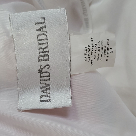 David's Bridal | Gypsy Boho Prairiecore Fairycore White Floral Formal Tea Dress - Picture 8 of 8